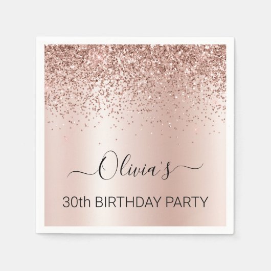 Serviette En Papier 30e anniversaire Rose Gold - Parties scintillant r (Devant)