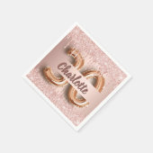 Serviette En Papier 30e anniversaire rose or nom parties scintillant (Coin)