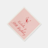 Serviette En Papier 30e Anniversaire rouge rose rétro (Coin)