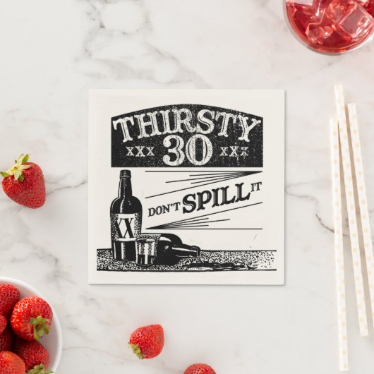 Serviette En Papier 30e anniversaire serviettes (En situation)