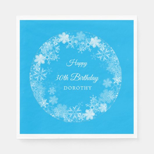 Serviette En Papier 30e anniversaire Wonderland Winter Wonderland Snow (Devant)