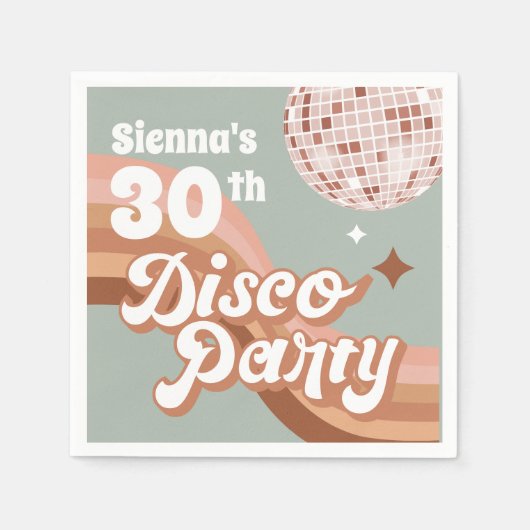 Serviette En Papier 30e Disco Party Retro Anniversaire serviettes (Devant)