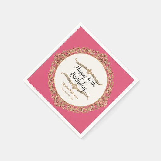 Serviette En Papier 30e Fête d'anniversaire joyeuse Décor (Coin)