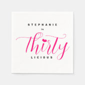 Serviette En Papier 30e fête d'anniversaire moderne texte rose 30 (Devant)