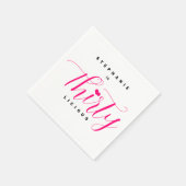 Serviette En Papier 30e fête d'anniversaire moderne texte rose 30 (Coin)