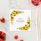 Serviette En Papier 30e fête d'anniversaire Sunflower Daisy Custom (En situation)