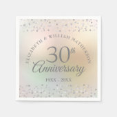 Serviette En Papier 30e Perle Mariage Anniversaire Coeurs Confetti (Devant)