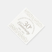 Serviette En Papier 30e Perle Mariage Anniversaire Coeurs Confetti (Coin)