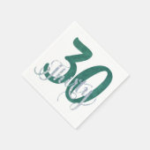 Serviette En Papier 30e Vert | Fête d'anniversaire personnalisée | (Coin)