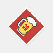 Serviette En Papier 30ème Jalon Anniversaire Bière Serviettes (Coin)