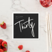 Serviette En Papier 30ème Trente Trente Trente Anniversaire Napkin (En situation)