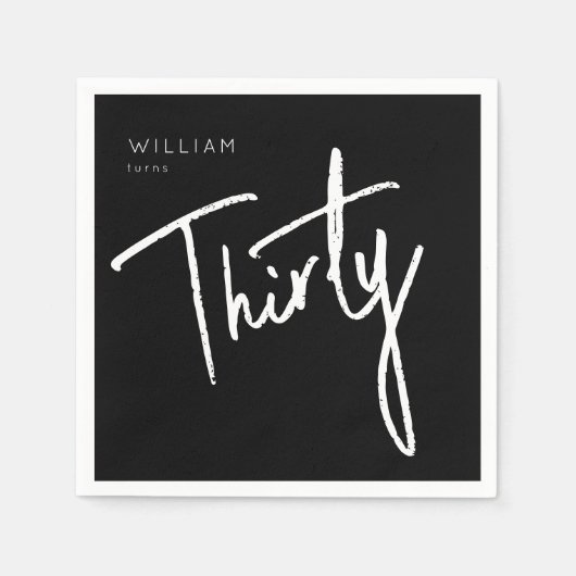 Serviette En Papier 30ème Trente Trente Trente Anniversaire Napkin (Devant)