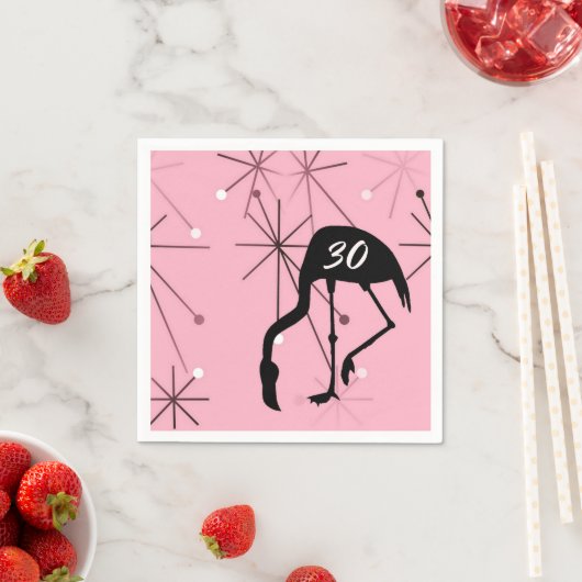 Serviette En Papier 30th Birthday MidCentury Modern Atomic Starburst (En situation)