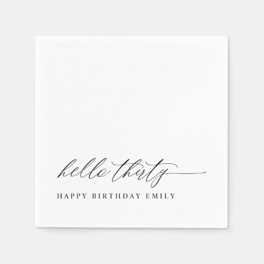 Serviette En Papier 30th Birthday Party Hello 30 Modern Milestone (Devant)