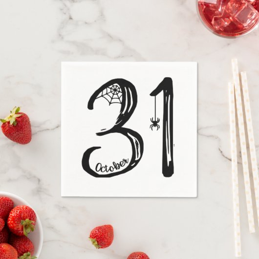 Serviette En Papier 31 octobre Spider Web (En situation)