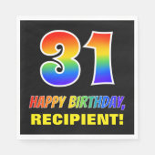Serviette En Papier 31e anniversaire : Bold, amusant, simple, arc-en-c (Devant)