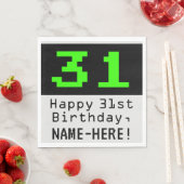 Serviette En Papier 31e anniversaire - Nerdy / Geeky Style "31" & Nom (En situation)