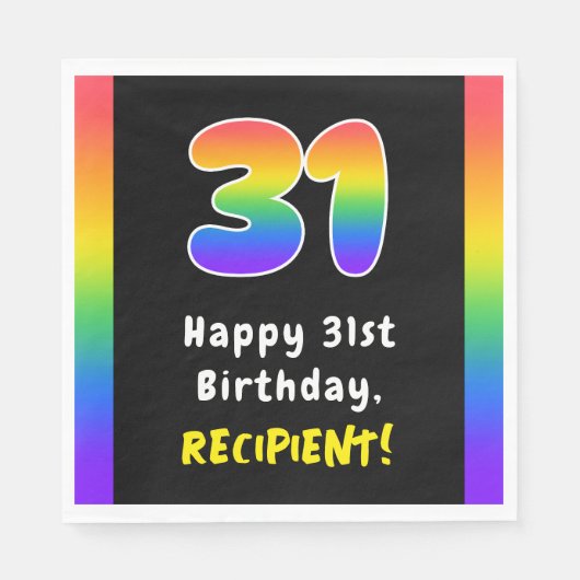 Serviette En Papier 31e anniversaire : Rainbow Spectrum # 31, Nom pers (Devant)