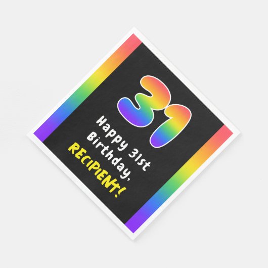 Serviette En Papier 31e anniversaire : Rainbow Spectrum # 31, Nom pers (Coin)