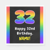 Serviette En Papier 32e anniversaire : Rainbow Spectrum # 32, Nom pers (Devant)