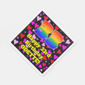 Serviette En Papier 33e anniversaire : Amour Hearts Motif, Arc-en-ciel (Coin)