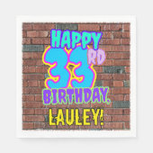 Serviette En Papier 33e anniversaire ~ Amusant, Graffiti urbain inspir (Devant)