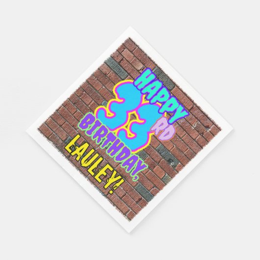 Serviette En Papier 33e anniversaire ~ Amusant, Graffiti urbain inspir (Coin)