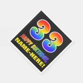 Serviette En Papier 33e anniversaire : Bold, amusant, simple, arc-en-c (Coin)