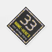 Serviette En Papier 33e anniversaire : Floral Flowers Numéro, Nom pers (Coin)