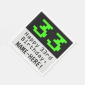 Serviette En Papier 33e anniversaire - Nerdy / Geeky Style "33" & Nom (Coin)