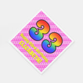 Serviette En Papier 33e anniversaire : Pink Stripes & Hearts, Arc-en-c (Coin)