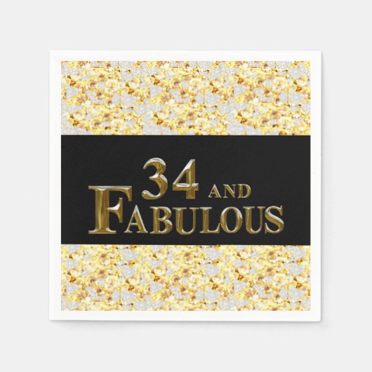 Serviette En Papier 34e anniversaire (Devant)
