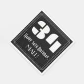 Serviette En Papier 34e anniversaire : Art Déco Inspiré Look "34" + No (Coin)