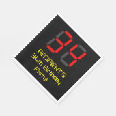 Serviette En Papier 34ème anniversaire : Rouge Digital Horloge Style " (Coin)