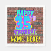 Serviette En Papier 35e anniversaire ~ Amusant, Graffiti urbain inspir (Devant)