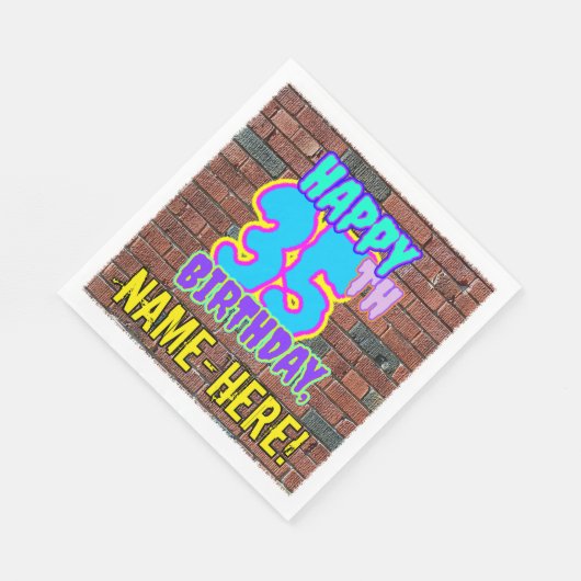 Serviette En Papier 35e anniversaire ~ Amusant, Graffiti urbain inspir (Coin)