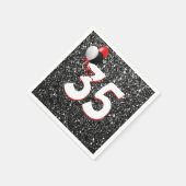 Serviette En Papier 35e anniversaire Ballons sur Parties scintillant n (Coin)