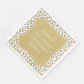 Serviette En Papier 35e anniversaire Gold/White Motif numéro de suppor (Coin)