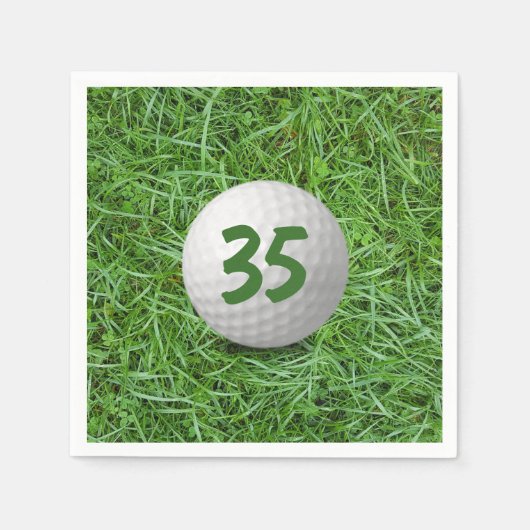 Serviette En Papier 35e anniversaire Golf Ball on Grass Napkins (Devant)