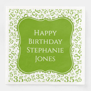 Serviette En Papier 35e anniversaire Motif du numéro de support vert/b