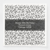 Serviette En Papier 35e anniversaire Numéro d'âge Motif noir/blanc (Devant)