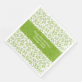 Serviette En Papier 35e anniversaire Numéro d'âge Motif Vert/Blanc (Coin)