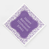 Serviette En Papier 35e anniversaire violet/blanc Motif du numéro de s (Coin)