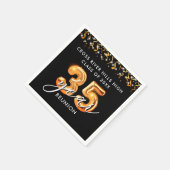 Serviette En Papier 35e Classe Reunion Black Orange Balloons Confetti (Coin)
