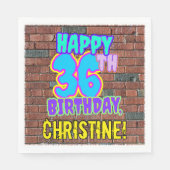 Serviette En Papier 36e anniversaire ~ Amusant, Graffiti urbain inspir (Devant)