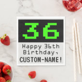 Serviette En Papier 36e anniversaire - Nerdy / Geeky Style "36" & Nom (En situation)