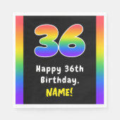 Serviette En Papier 36e anniversaire : Rainbow Spectrum # 36, Nom pers (Devant)