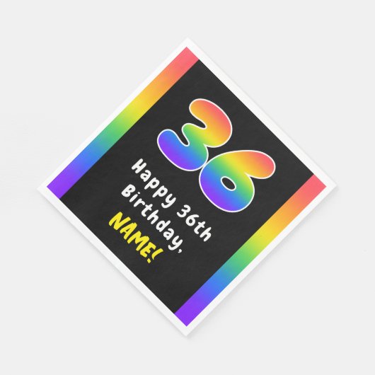Serviette En Papier 36e anniversaire : Rainbow Spectrum # 36, Nom pers (Coin)
