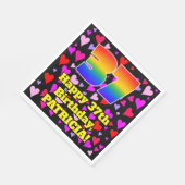 Serviette En Papier 37e anniversaire : Amour Hearts Motif, Arc-en-ciel (Coin)