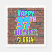 Serviette En Papier 37e anniversaire ~ Amusant, Graffiti urbain inspir (Devant)